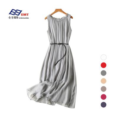 China Breathable 2023 Summer New Manufacturers Wholesale Non-sleeve Silk Dress for sale