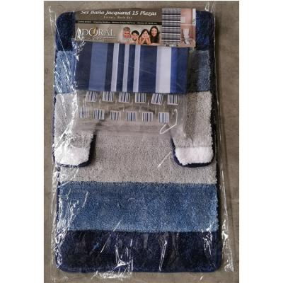 China Sustainable Factory Wholesale Microfiber Bathroom Bath Mat Set With Shower Curtain for sale