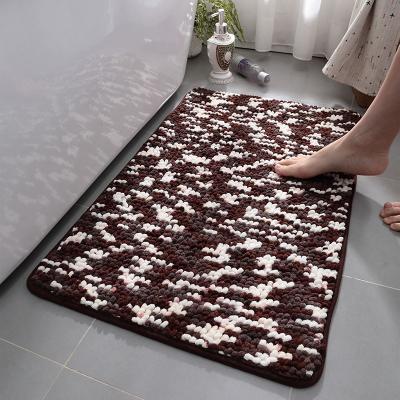 China Durable Soft And Absorb Water Shake Chenille Bath Mat In Running 50x80 Cm for sale