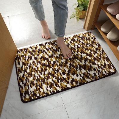 China Soft Water Absorption Chenille Family Use Waterproof Red Door Mat Customized for sale