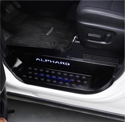 China Luxury Alphard Led Door Metal Panel Yota Side Door Pedals Modify Accessories Parts Body Light Kits Decorating Lamp for sale