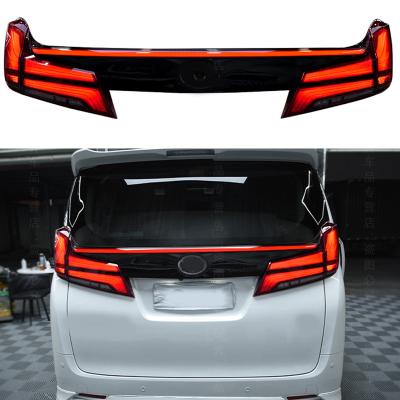 China Car Accessories Car Modified Tail Light Red Black Rear Lamp For Alphard Vellfire Full Led Taillight 2015-2021 Upgrade for sale