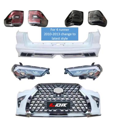 China ABS Auto Tuning Part Accessories Body Kits For Toyota 4Runner 2010-2020 Shift To Lexus Gx Lx Style Front +rear Bumper With Lamp for sale