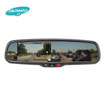 China Auto-dimming sensor compass & prking; bluetooth two display 4.3inch car rear view mirror multi temp monitor,panoramic design for child special for limousine for sale