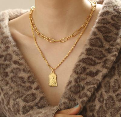 China High-quality hip-hop hot-selling thick brass necklace is suitable for men and women with high quality, Marfend jewelry for sale