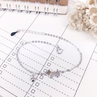 China Casual / Sporty Dog Shaped 925 Sterling Silver Animal Anklet S925 Anklet Chain Marfend Jewelry for sale