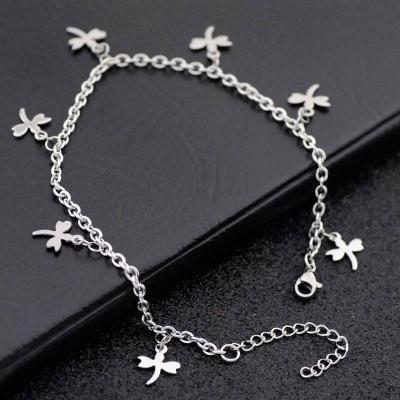 China Cute Dragonfly Accessories 925 Stainless Steel Jewelry Marfend Sterling Silver Anklet Chain Bracelet Fashion Style for sale