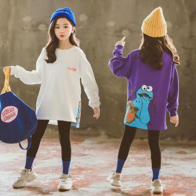 China 2019 New Spring and Autumn Girls Cartoon Long Dinosaur Letters Baby Children's Casual Suit for sale