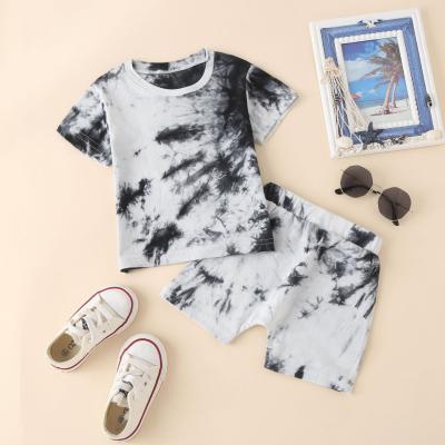 China Boy Summer Clothing Sets Kids Tie Dye Washable Shirt+Shorts 2pcs Clothes Boys 2021 New Clothes Set for sale