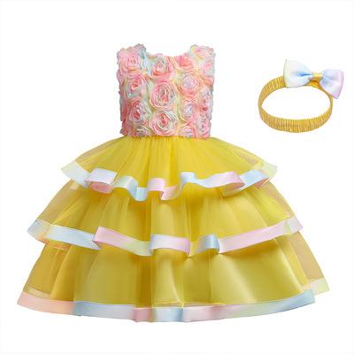 China New 2021 summer children's breathable set girl's dress princess dress piano playing dress for sale