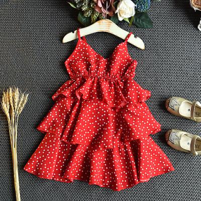 China Girls Polka Dot Dress 2020 Summer Dress Baby Breathable Foreign Chiffon Layered Dress New for sale