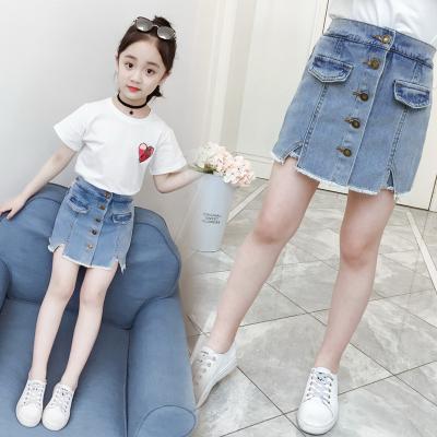 China 2019 Korean fashion girl denim skirt fashion button breathable casual culottes for sale