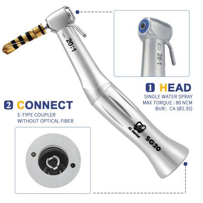 China Metal Dental Surgical Handpiece Without 20:1 Dual Optical Light Reduction Joint System 80 Ncm External Internal Cooling Torque AI-SG20 for sale