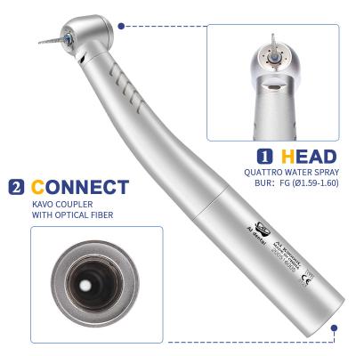 China K9000L Metal Dental Tools Air Turbine Handpiece High Speed ​​Torque Head Push Button Fit LED Fiber Optic Quick Coupling for sale