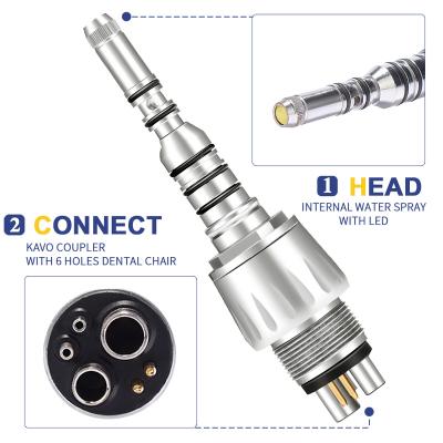 China Handpiece Steel Dental High Speed ​​Drill Fiber Air Turbine K-Couplings 6 Hole With LED Tools Instrument Model AI-KCL6 for sale