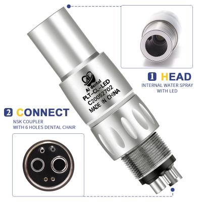 China X600L/X700L dental handpiece accessories N-couplings 6 hole with LED quick coupler spare parts for X600L/X700L Air Turbine Handpiece Model AI-NCL6 for sale