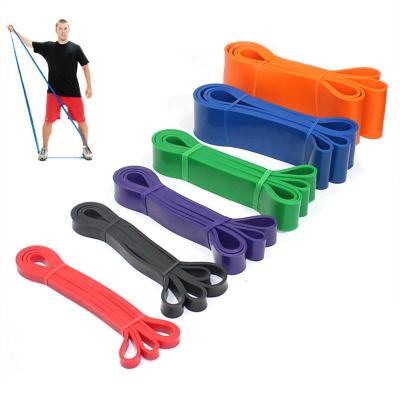 China Eco-Friendly Wholesale Custom Exercise Yoga Logo Free Sample Heavy Latex Resistance Fitness 2080mm Pull Up Bands Te koop