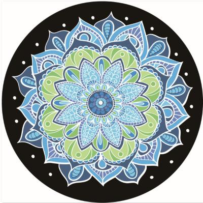 China Anti-Slip Outdoor Round Mandala Rubber Meditation Yoga Mat Microfiber Suede Yoga Mat zu verkaufen