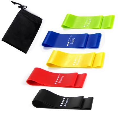 China Durable Custom Printed Logo Mini Yoga Stretch Band Latex Exercise Loop Band Resistance Band Sets en venta