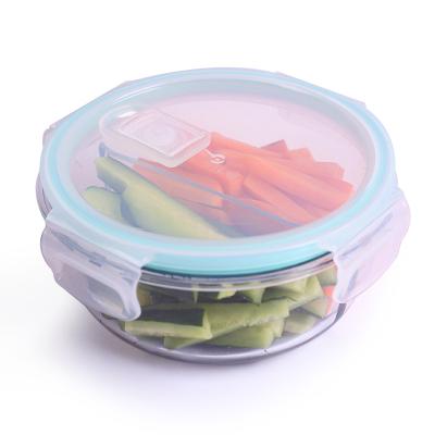 China Microwave Stored Heat Resistant Transparent Glass Lunch Box Sealed Bento Refrigerator Storage Box With Cover for sale