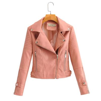 China 2021 wholesale spring leather jacket PU waterproof leather jacket and drop ladies jacket for sale