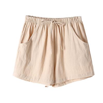 China Anti-wrinkle New Product 2021 Hot Sale 100%Cotton Ladies Shorts Casual Loose Summer Shorts Nice Shorts for sale