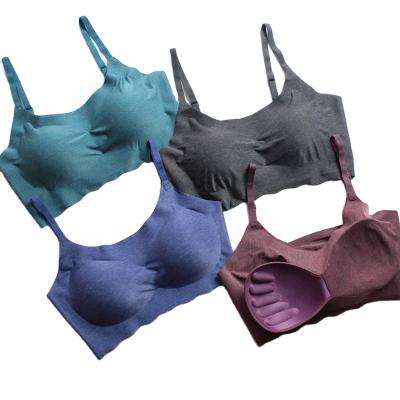 China Breathable Women's Seamless Bra No Rims Sling Yoga Ladies Bra Female Underwear for sale