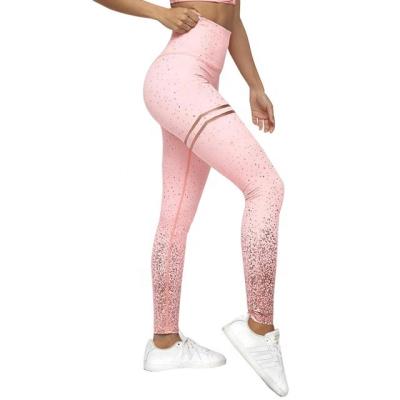 China Breathable Women Gaiters Foil Print Transparent Metallic Gaiter Do Not Exercise Fitness Patchwork Lift Female Pants for sale