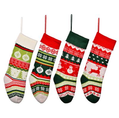 China Fashional 2021 Hot Selling Wholesale New Design Knit Christmas Stockings Christmas Stockings for sale