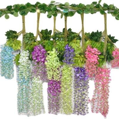 China Fashional Artificial Silk Wisteria Artificial Hanging Flowers Hanging Flower Wisteria Artificial Hanging Flowers for sale