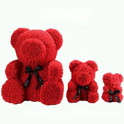 China Fashional Mixed Size 25CM and 40cm Rose Bears with Heart Used in Valentine Girlfriend Birthday Gift Rose Bear Foam for sale