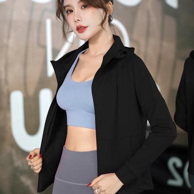 China Anti-wrinkle quality branded sexy zipper patchwork high workout slim nylon women blazer jacket women for sale