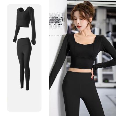 China 2022 QUICK DRY Women Sport Fitness Workout Clothing Tracksuit Women 2 Piece Women Gym Sets for sale