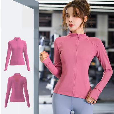 China Anti-Wrinkle Fake Zipper Faux Yoga Casual Sports Sexy Women Training Blazer for sale