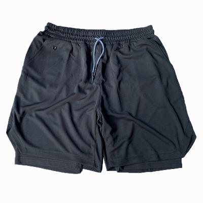 China QUICK DRY Quick Dry Sports Fitness Gym Jogging Polyester Two In One Workout Gym Running Shorts For Men for sale