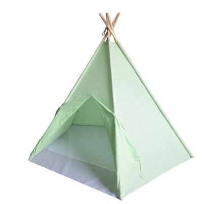 China Wooden Pole Teepee Tent For Kids , Single Layer Childrens Indoor Play Tent for sale