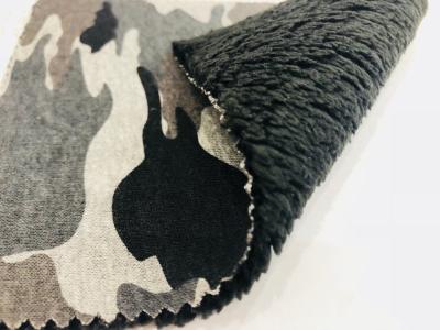 China Polyester / Cotton Print Bonded Fleece Fabric for sale