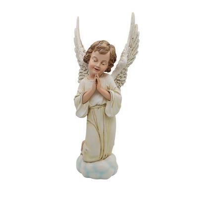 China All applicable manufacturers wholesale 13 inch kneeling and praying angel statue resin and stone durable gong'yi for sale