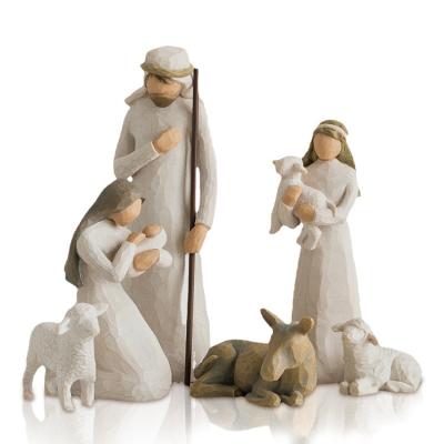 China All Resin Applicable Custom Catholic Factory Statues Figurine Religious Figurine Six Pieces Set OEM Custom Resin Collectible Figures for sale