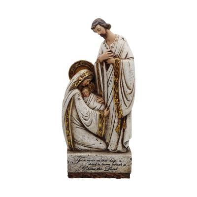 China All Religious Gift Custom Resin Applicable To Store Holy Family Resin Decoration Stone Crafts On Base for sale