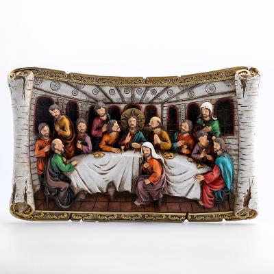 China All Applicable Factory Wholesale Last Supper Relief Painting Catholic Statues For Sale Custom Resin Cameo for sale