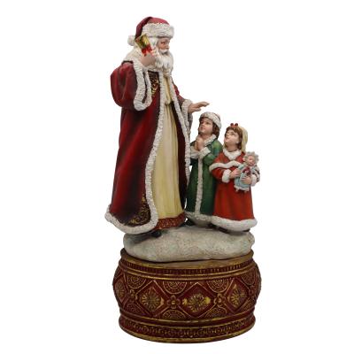 China Custom Christmas Santa Claus Statue For Kids To Pray To Santa Claus Gift Statue Resin Crafts Gift for sale