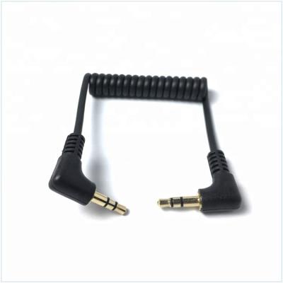 China High quality 3.5mm power supply male to aux stereo audio extension cable. spring coiled car masculine for sale