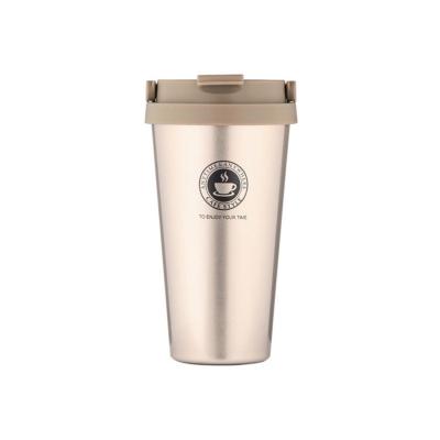 China 2022 New Product Logo Viable Custom Reusable Stainless Steel 500ml Travel Portable Vacuum Insulated Coffee Mug With Lid for sale