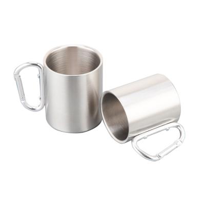 China Viable Hot Sale Stainless Steel Double Walled Coffee Mug With Carabiner Handle for sale