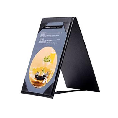 China 100% Handmade Luxury Black Faux Leather Handmade PU Restaurant Drinks Menu Cover Holders for sale