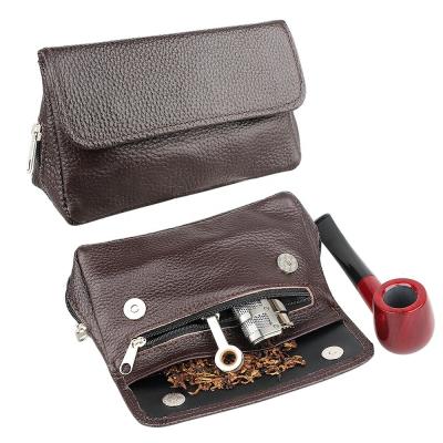 China 100% Hand Made Shopping Travel Case Smoking Crushing Pipe Weed Leather Pouch for sale