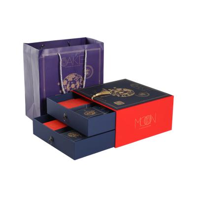 China Custom New Design Handmade LOGO Mid-Autumn Festival Moon Cake Packaging Gift Box for sale