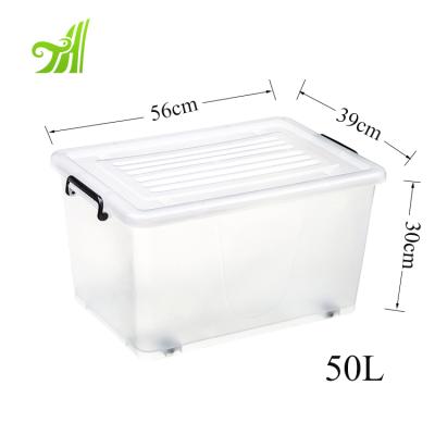 China Stored 35L/50L/70L Single Design Durable Eco-friendly Plastic Storage Box for sale