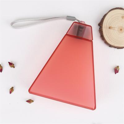 China New 300ML Triangle Eco-friendly Wholesale Viable Rose Gold Water Bottle Frosted Plastic BPA Free for sale